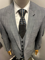 Grey check Tapered suit