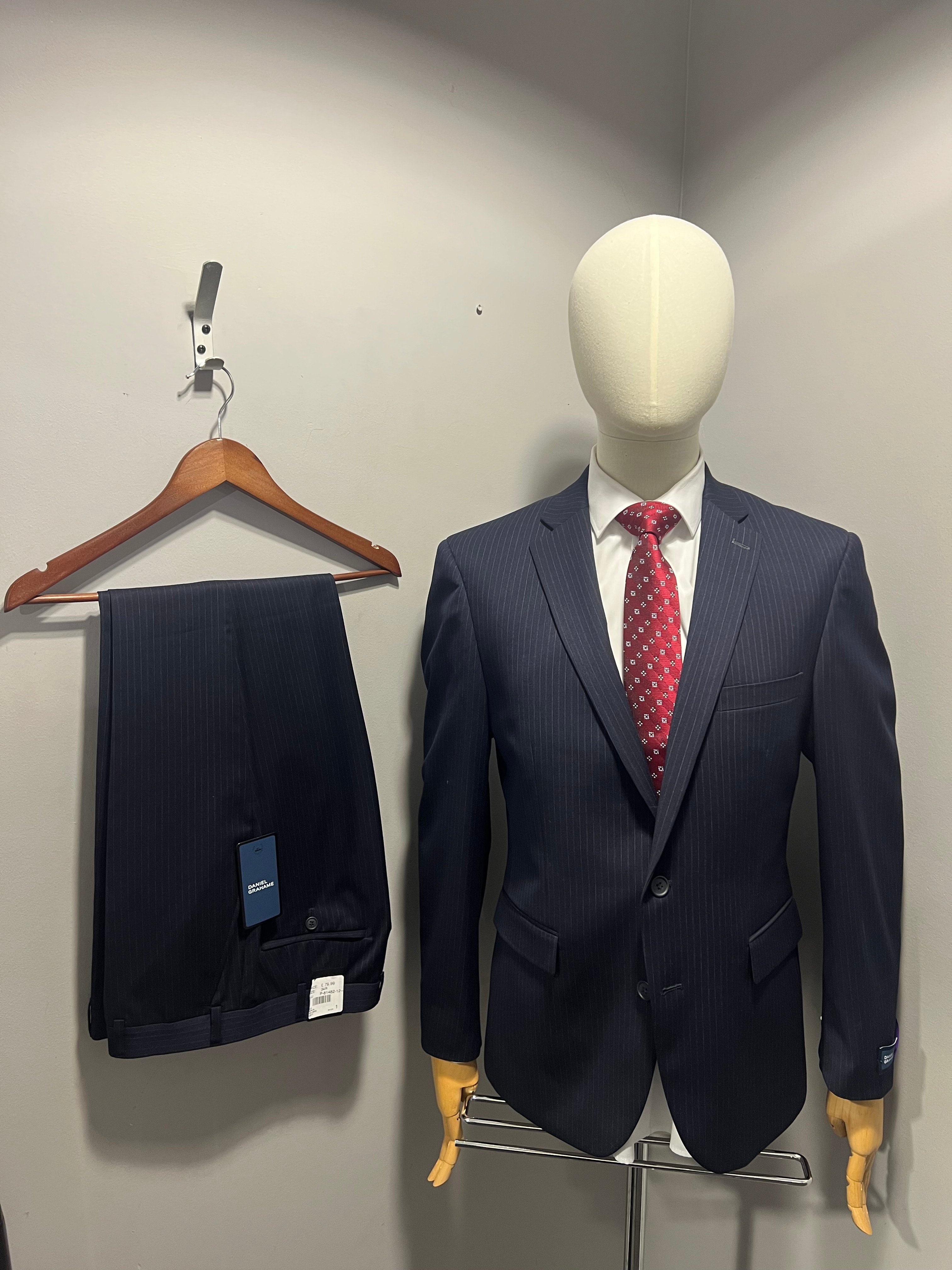 Navy Pinstripe Suit 2 piece