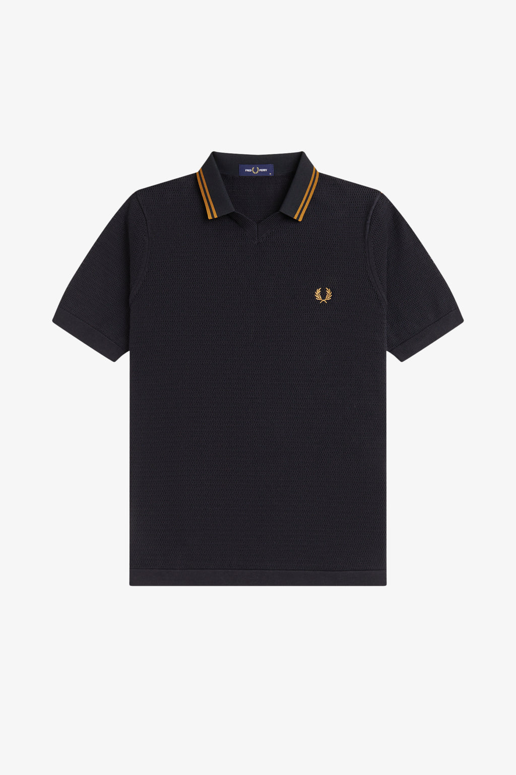 Fred Perry Black Knitted Polo Shirt