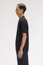 Fred Perry Black Knitted Polo Shirt