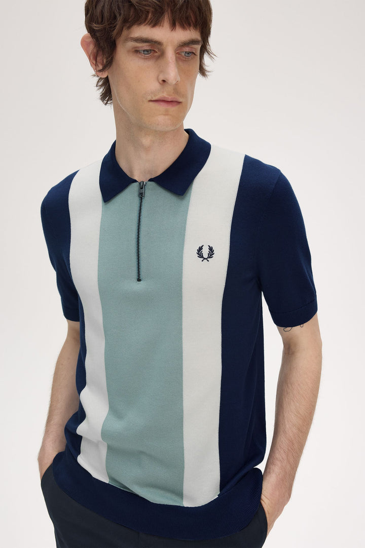 Navy stripe polo