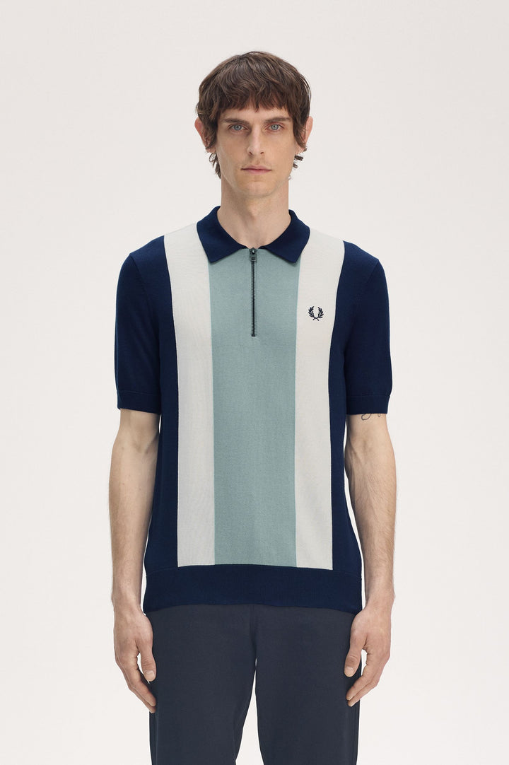 Navy stripe polo