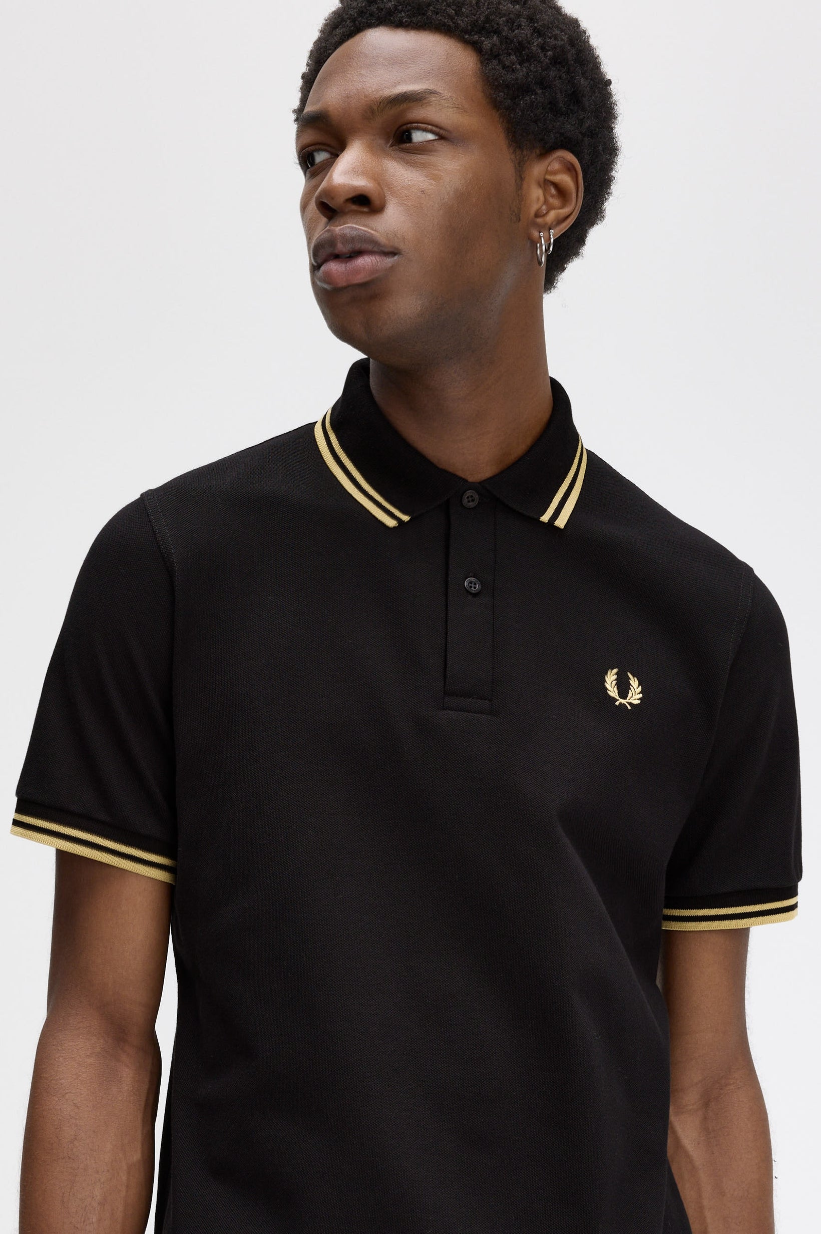 Fred Perry M12 Polo Shirt Black Champagne 157 | Made in England