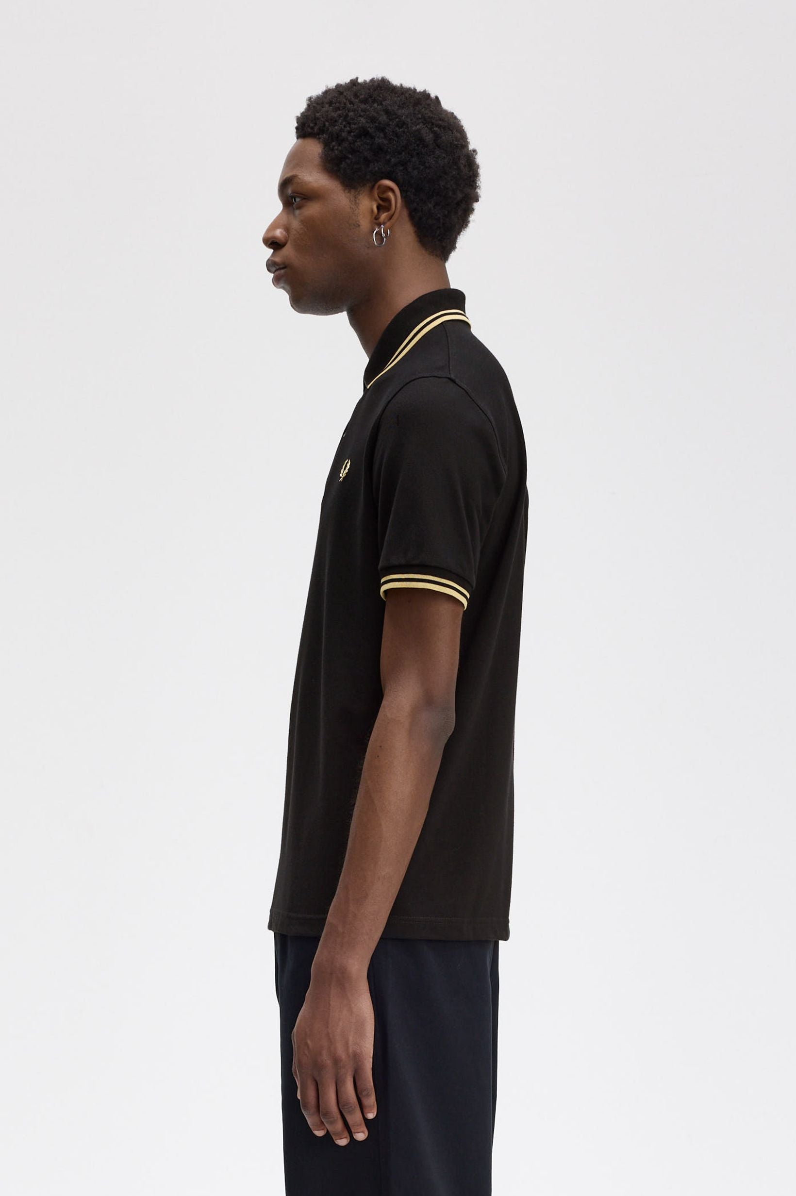 Fred Perry M12 Polo Shirt Black Champagne 157 | Made in England