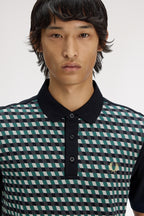 Geometric Knitted Polo Shirt
