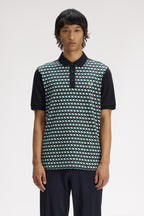 Geometric Knitted Polo Shirt