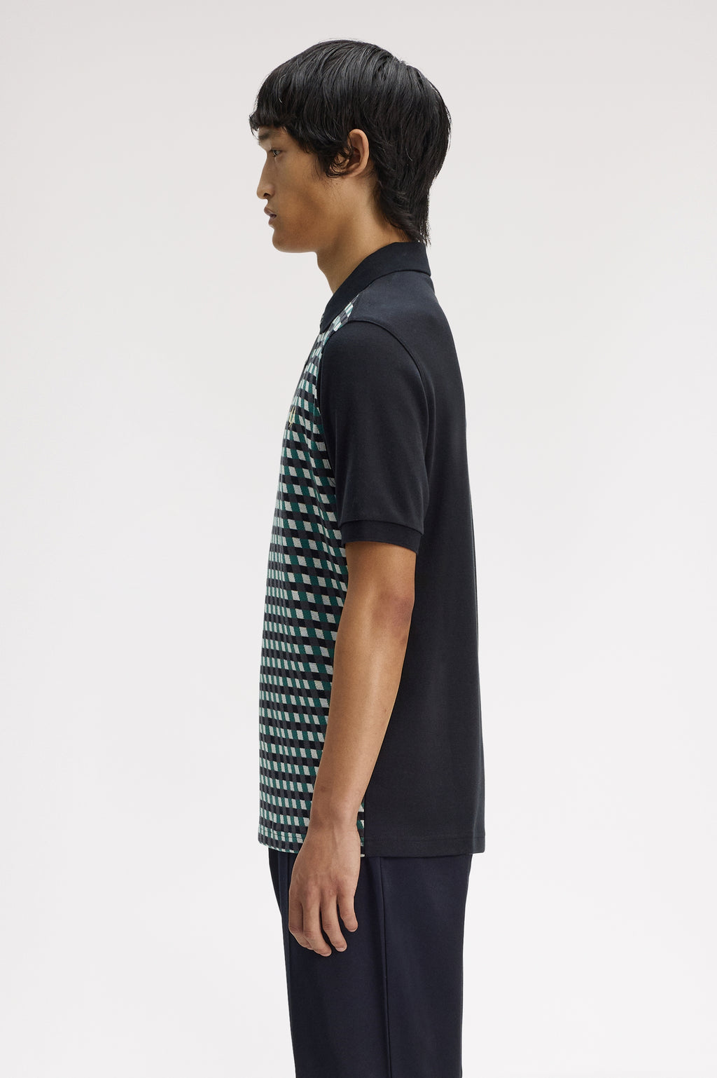 Geometric Knitted Polo Shirt