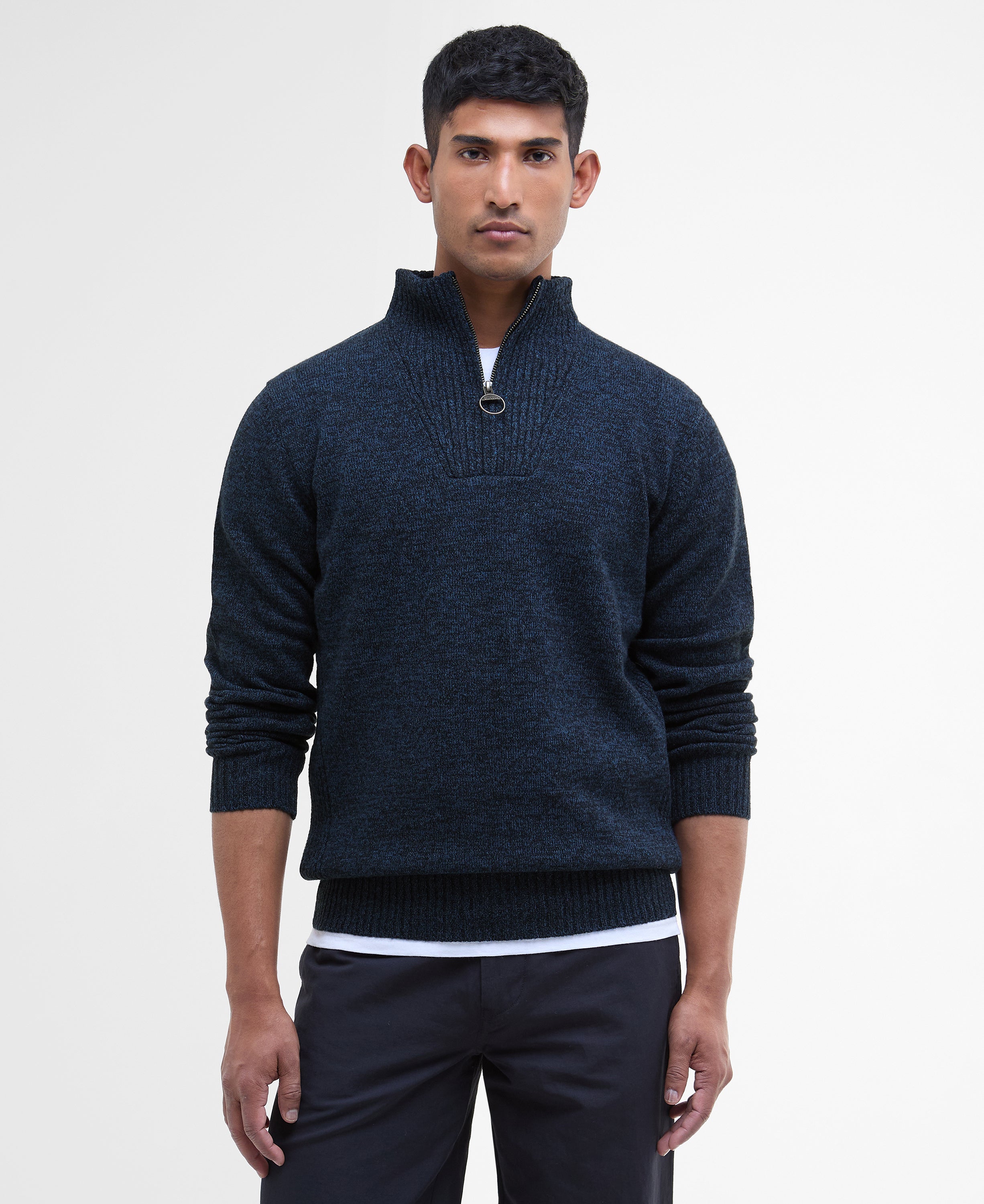 Essential  Navy Lambswool Half Zip