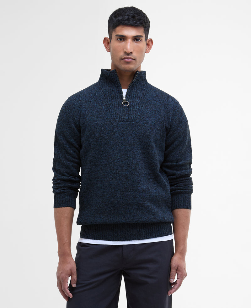 Essential  Navy Lambswool Half Zip