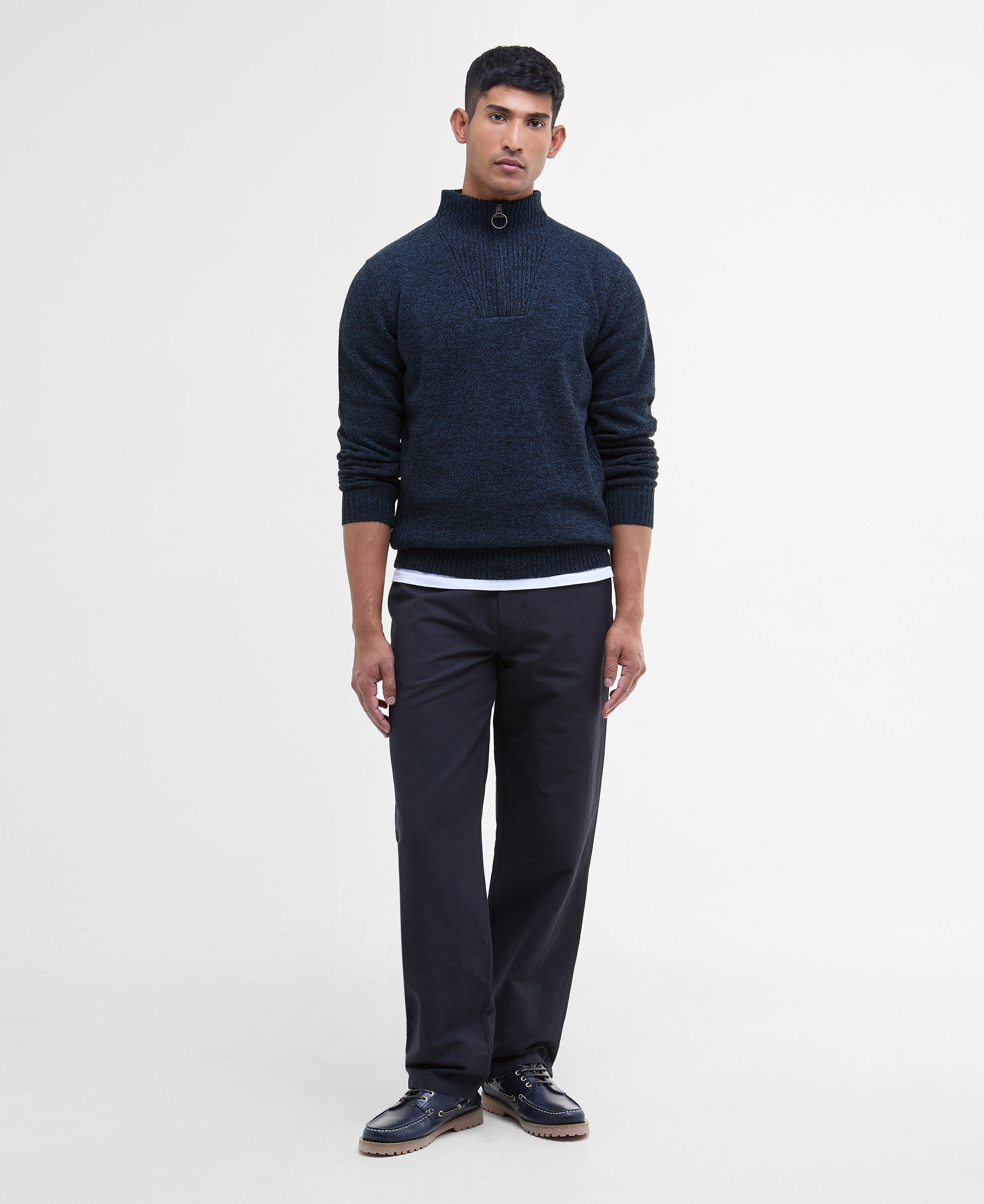 Essential  Navy Lambswool Half Zip