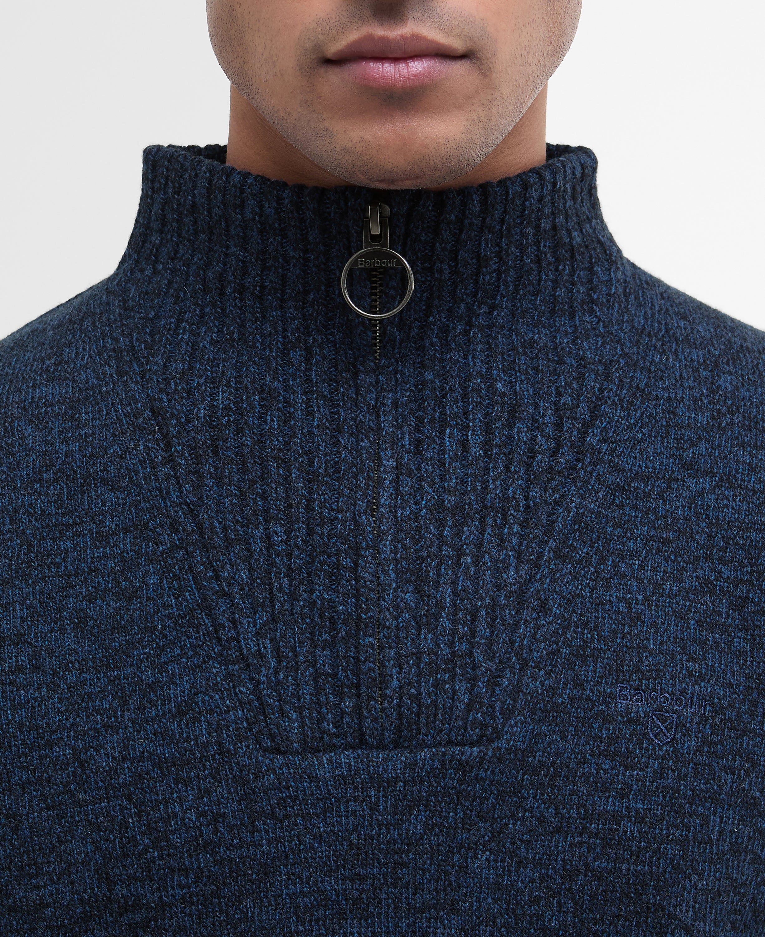 Essential  Navy Lambswool Half Zip