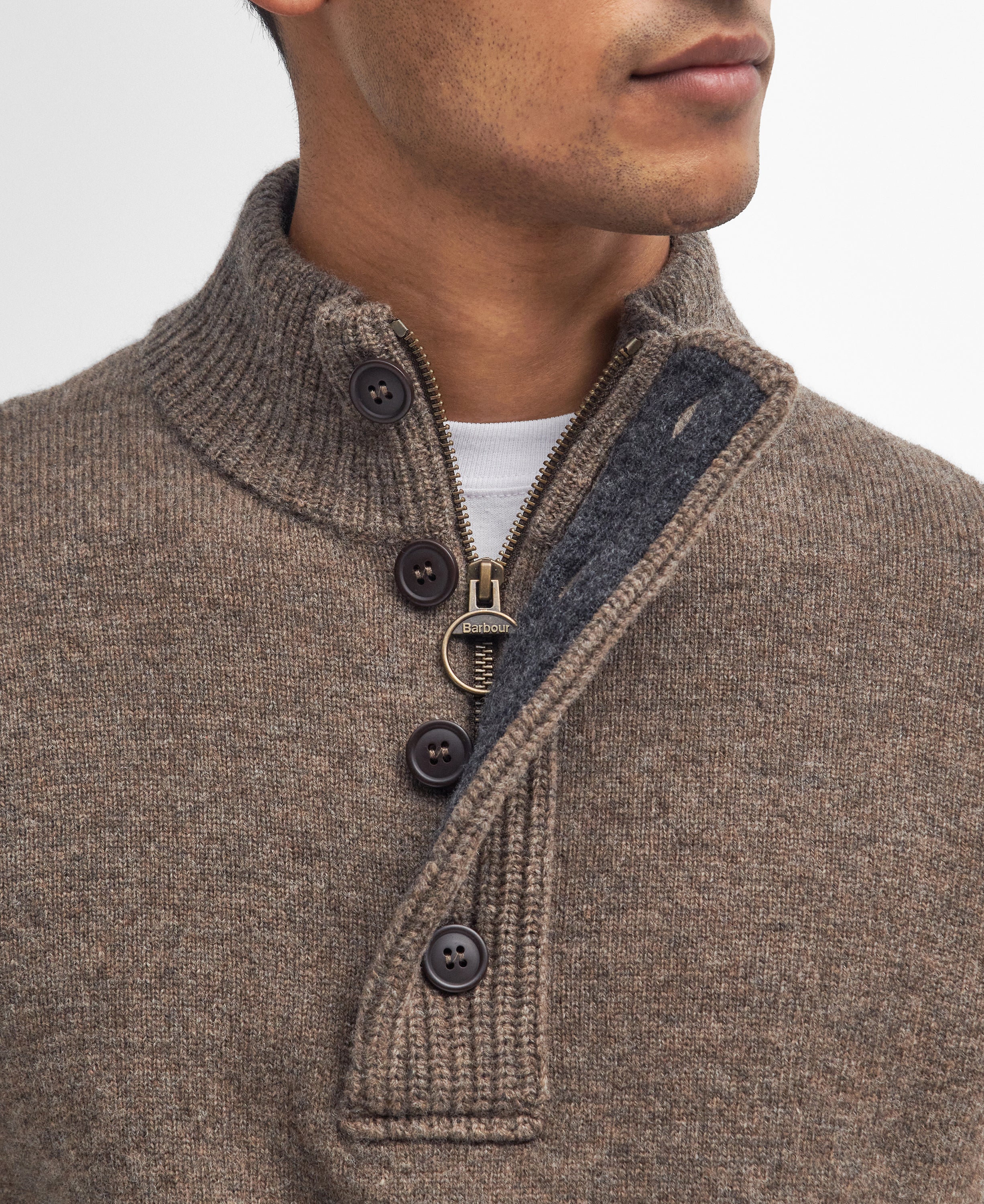 Barbour Patch Half Zip Knitted Jumper