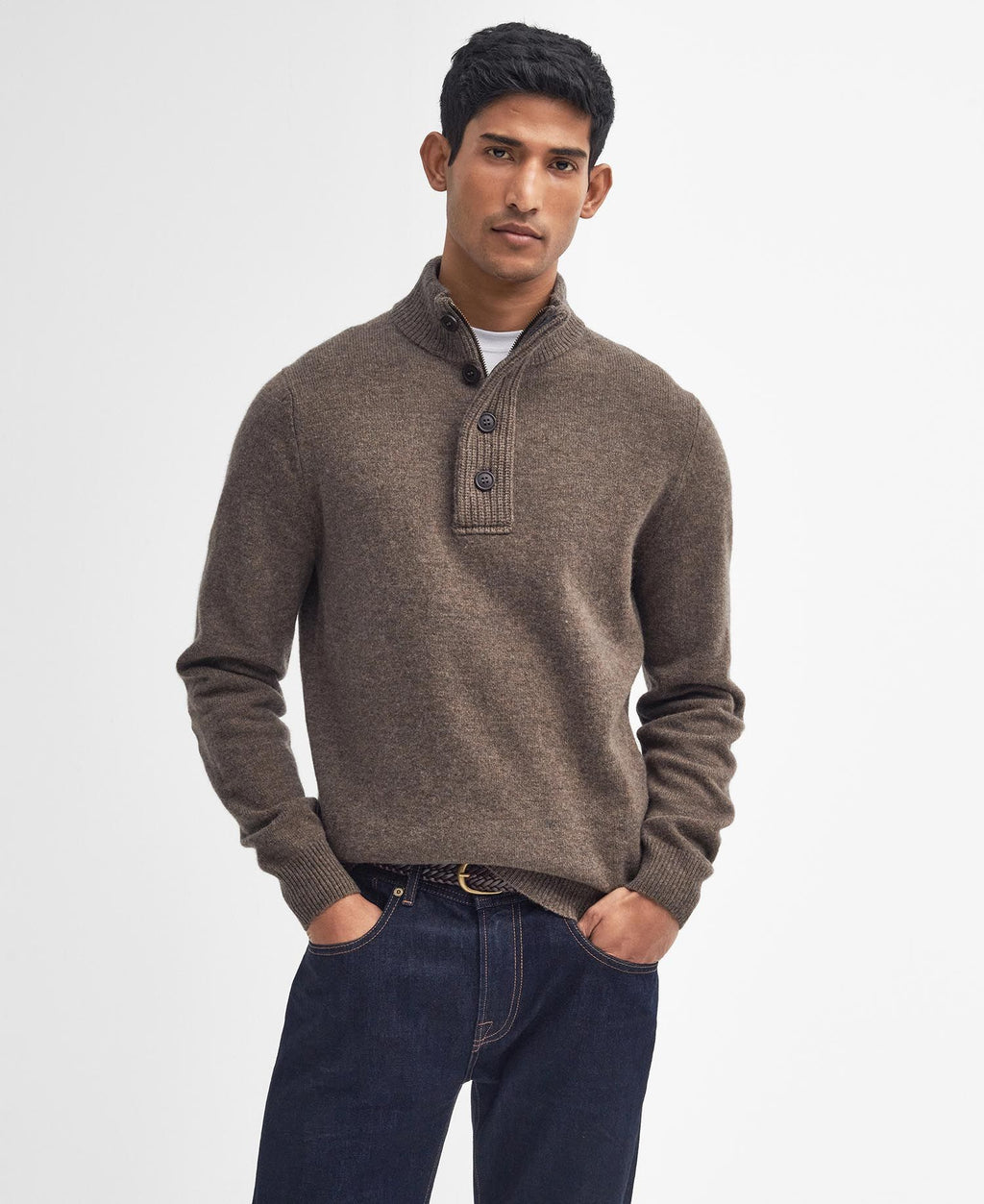 Barbour Essential Patch Half Zip knitted Jumper