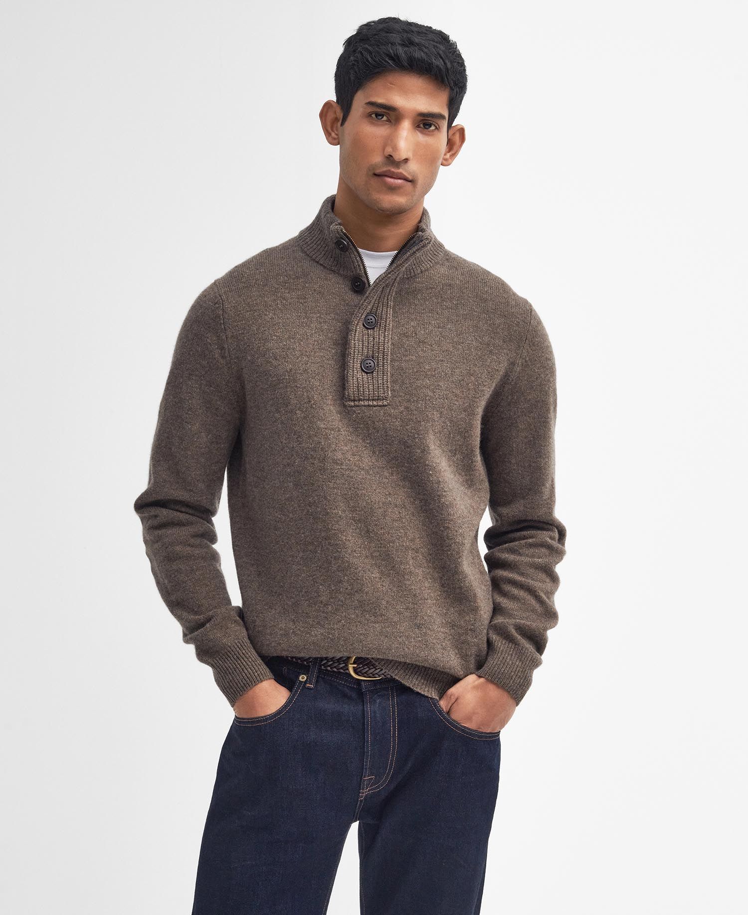 Barbour Essential Patch Half Zip knitted Jumper