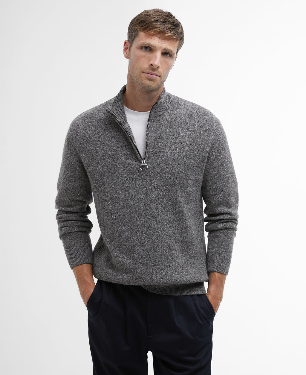 Tisbury Half Zip Knitted Jumper Green