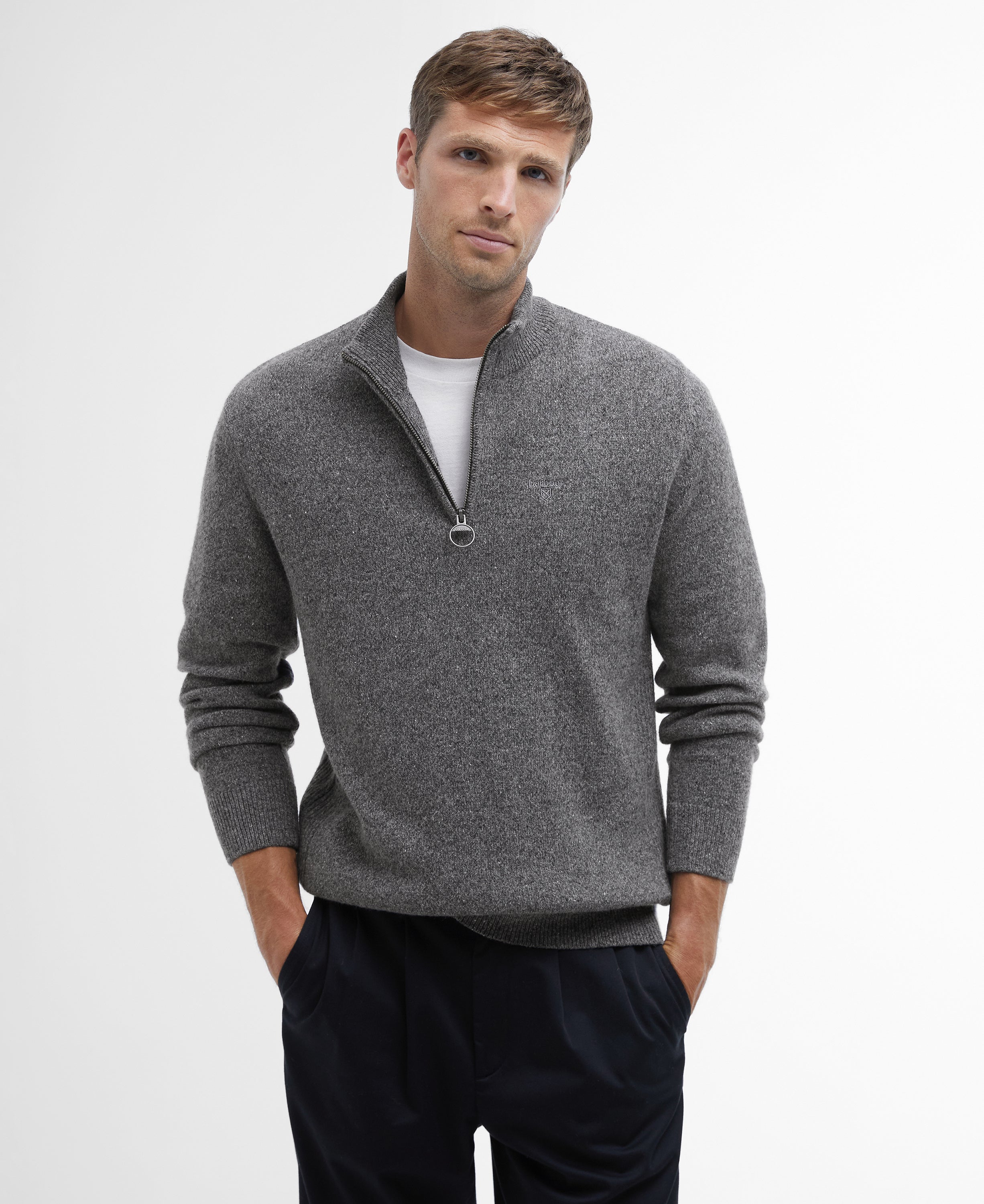 Tisbury Half Zip Knitted Jumper Green