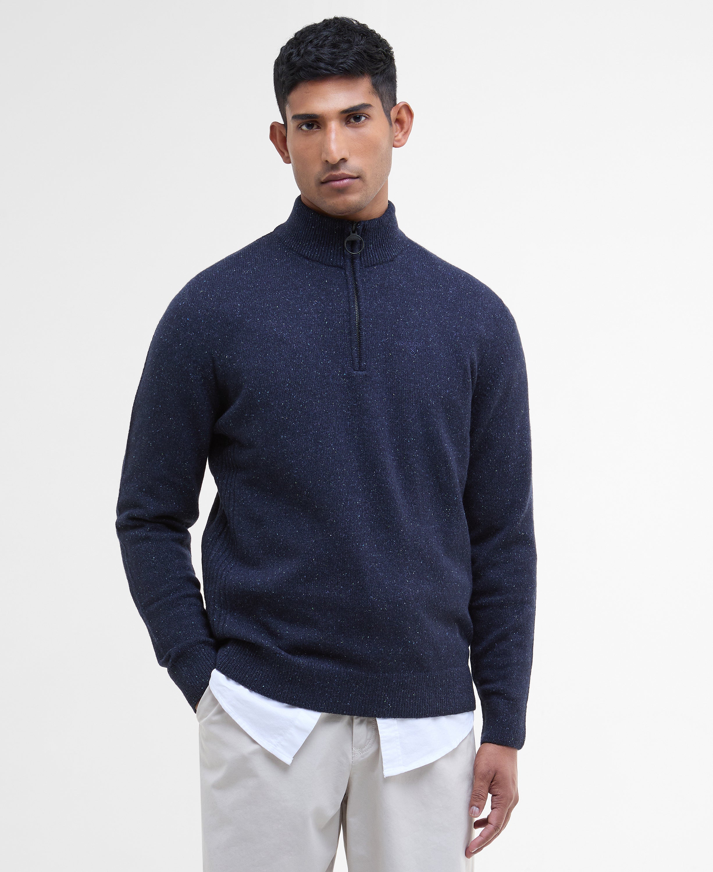 Tisbury Half Zip Knitted Jumper Green