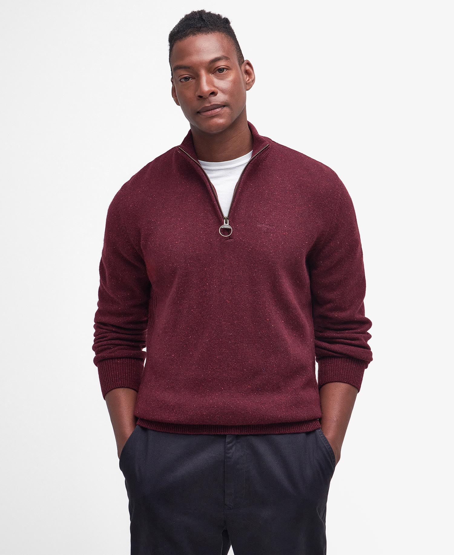 Tisbury Half Zip Knitted Jumper Green