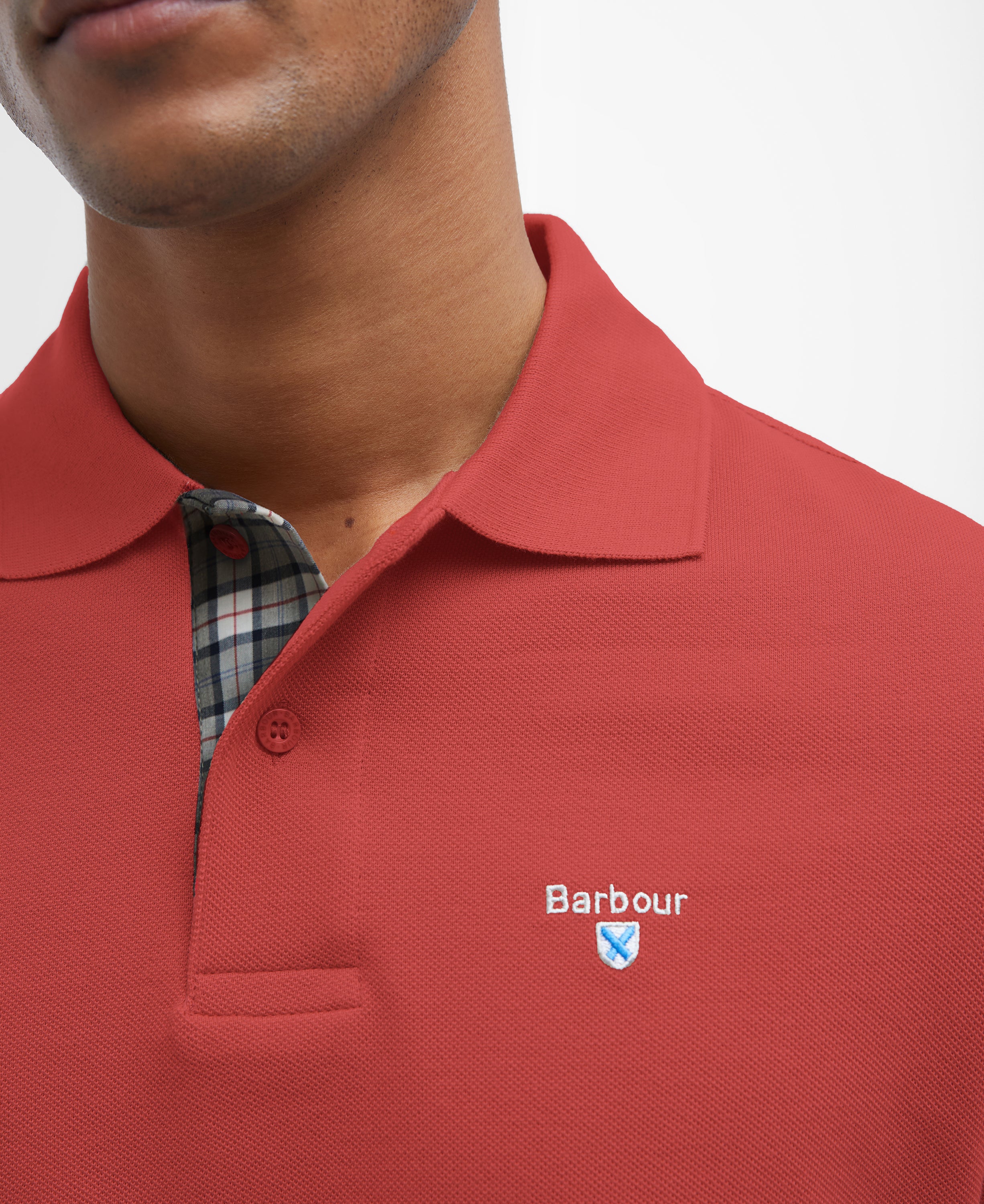 Tartan pique polo