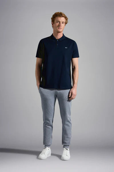 Navy pique polo