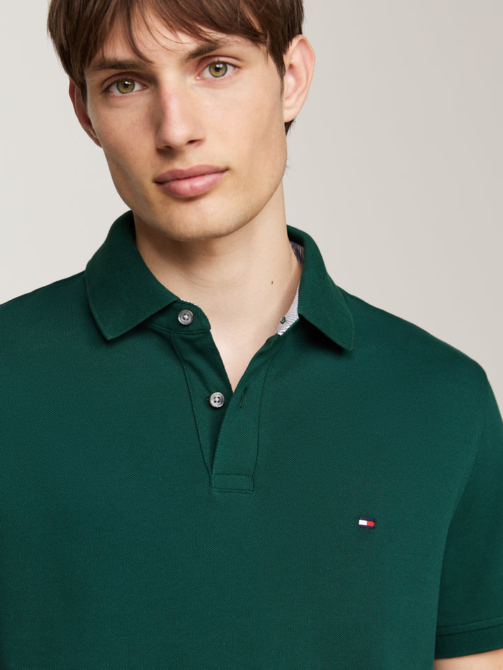 Forest green logo polo