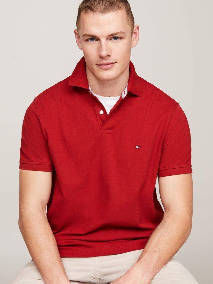 Red logo polo