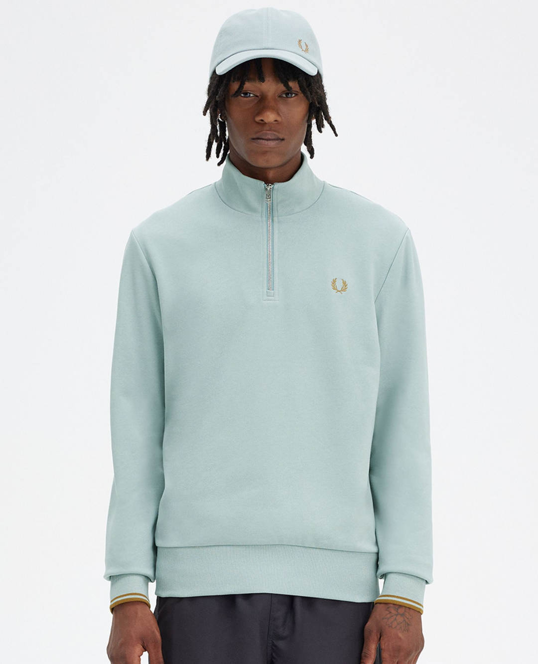 Teal half zip sweatshirt