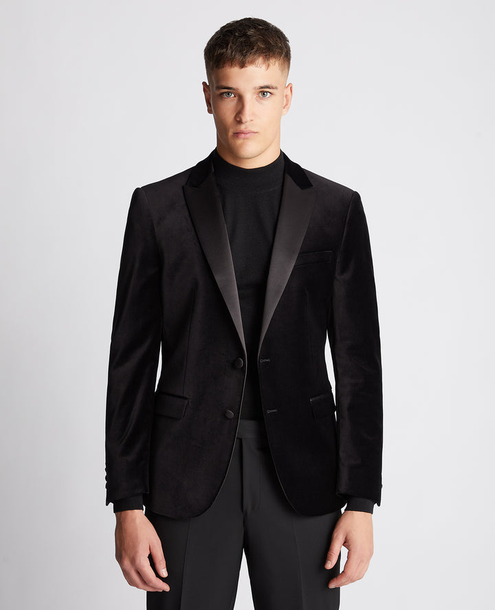 Black velvet suit