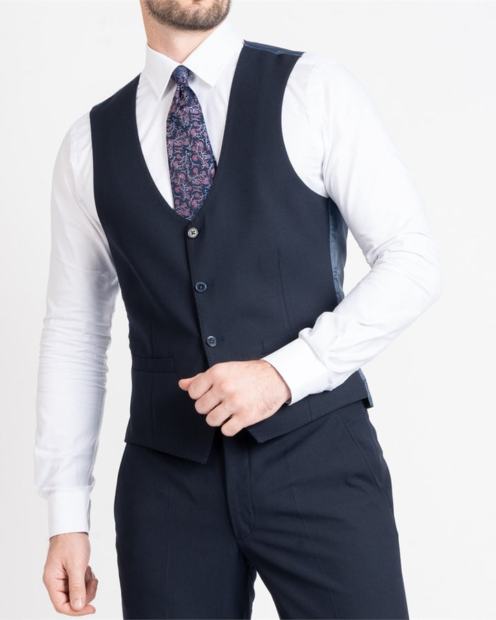 Navy luca waistcoat