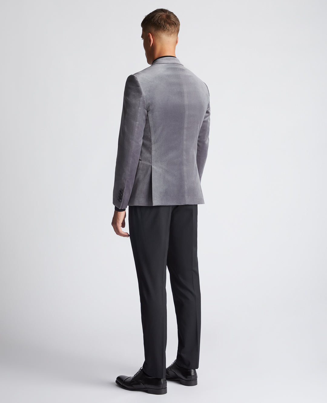 Grey velvet tuxedo Jacket