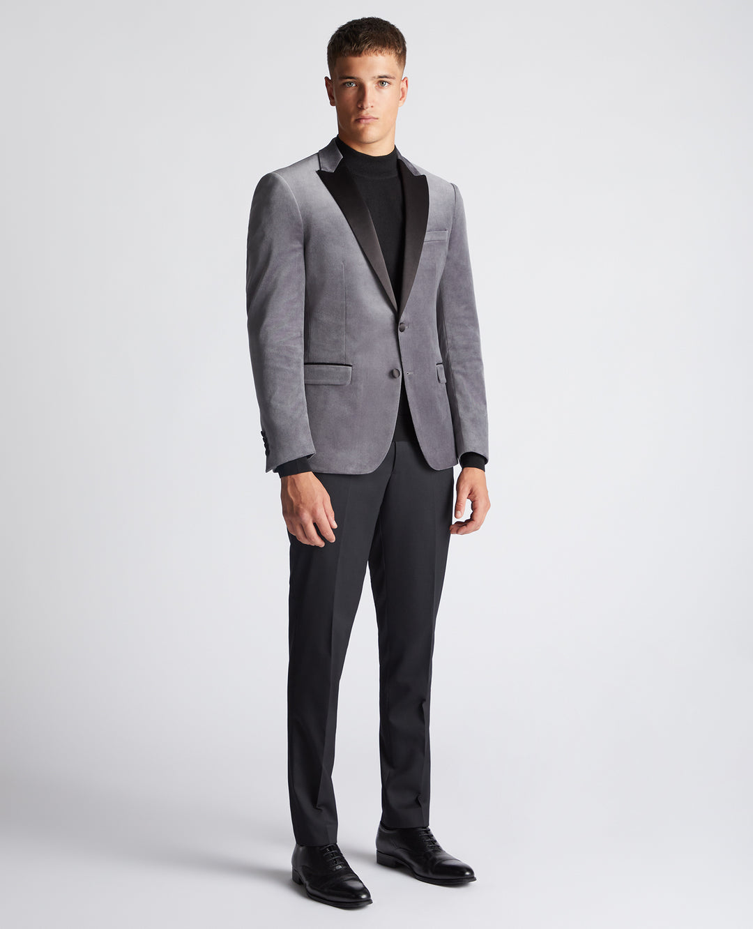 Grey velvet tuxedo Jacket