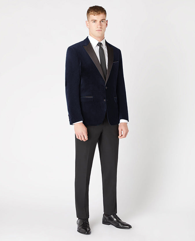 Navy Velvet Tuxedo Jacket