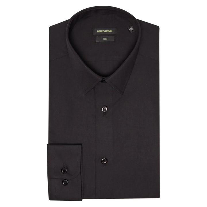 Black slim fit formal shirt