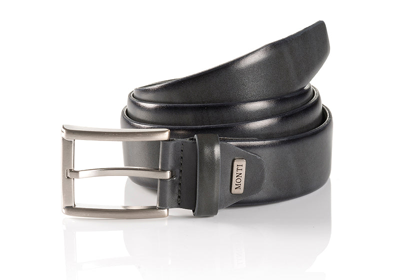 Monti Leather London Belt Grey