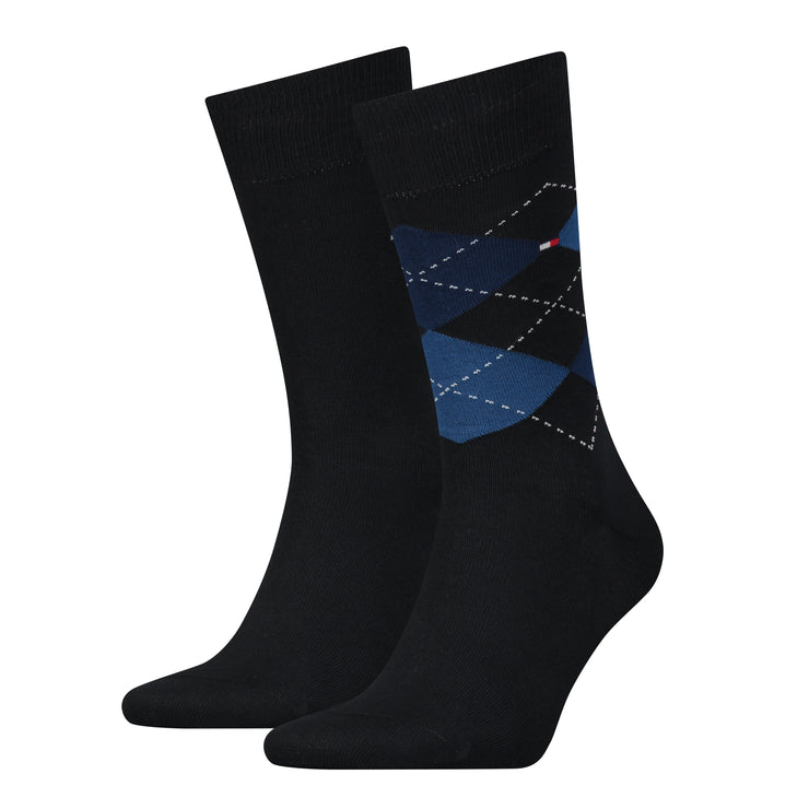 Tommy Hilfiger 2-Pack Diamond Check Sock Blue