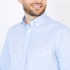 Blue dobby striped shirt