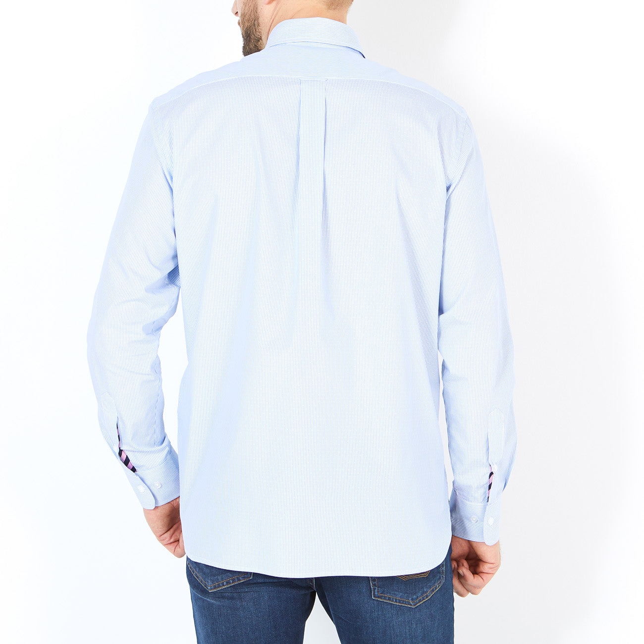 Blue dobby striped shirt