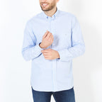 Blue dobby striped shirt