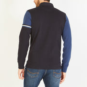 Long-sleeved colour-block rugby shirt Blue