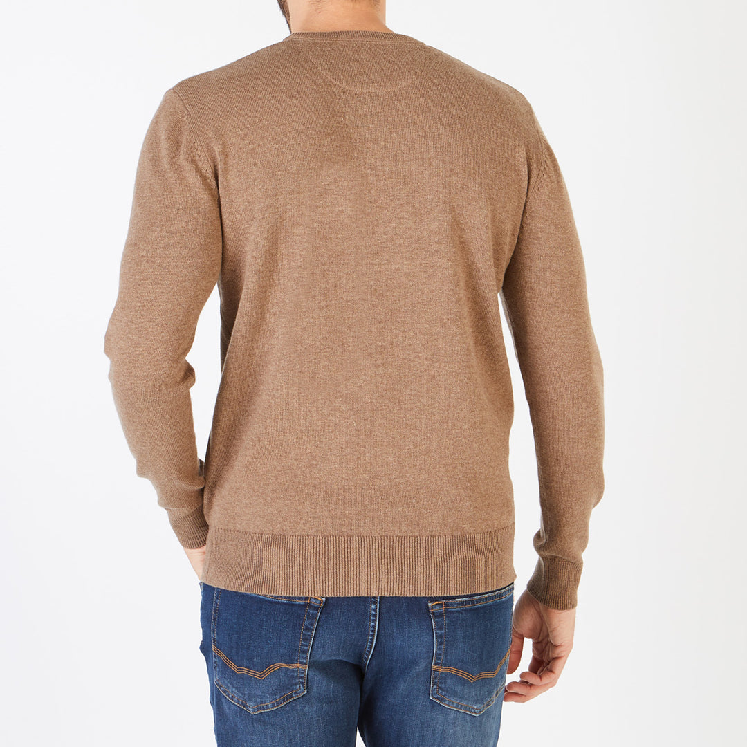 Plain knit crew neck jumper Fossile