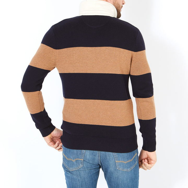 Navy polo collar Knitted Rugby jumper