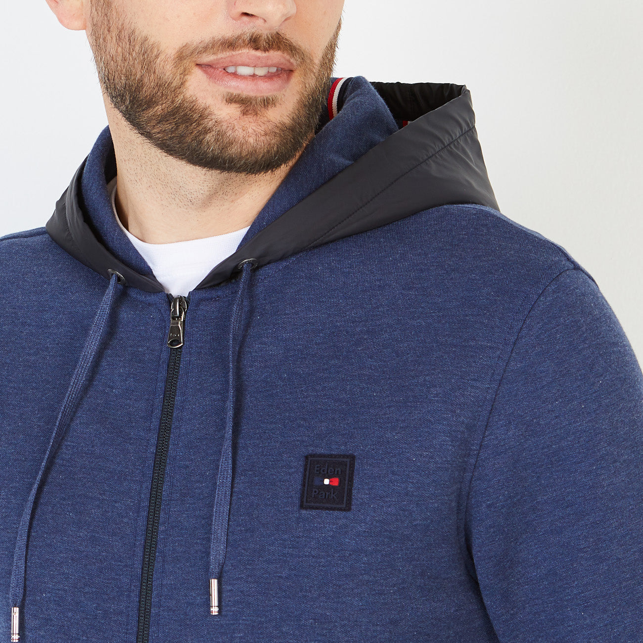 Blue Marine Plain hooded zip sweatshirt
