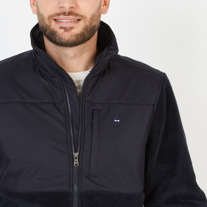 Navy blue zip sweatshirt in fleece