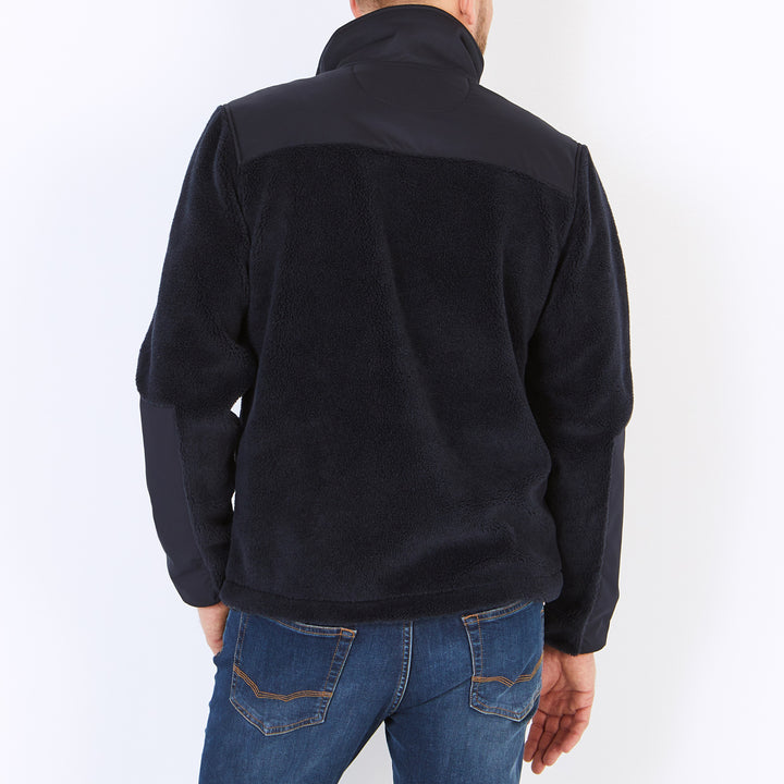 Navy blue zip sweatshirt in fleece