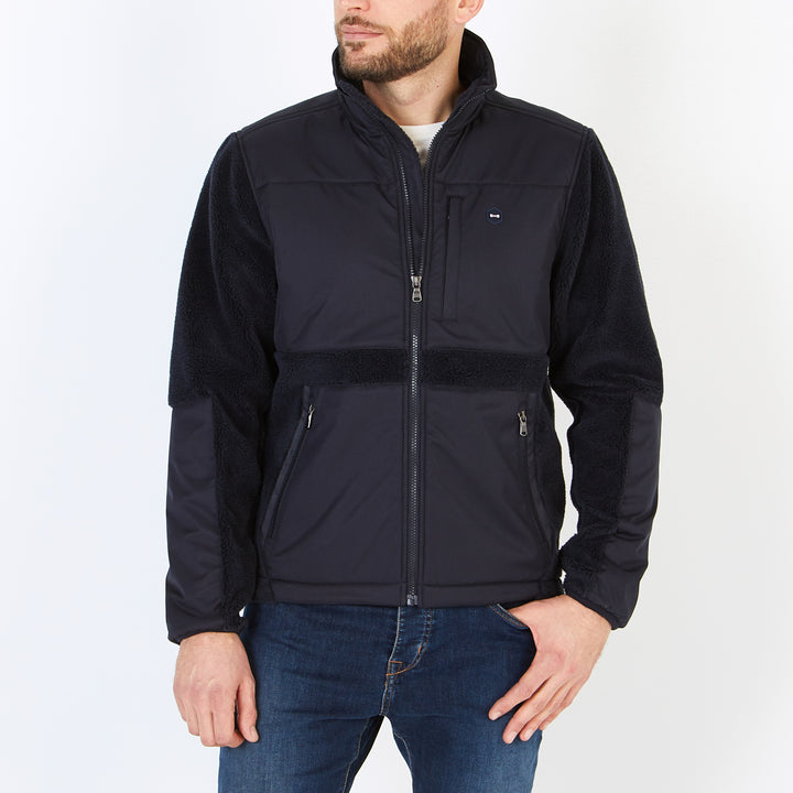 Navy blue zip sweatshirt in fleece