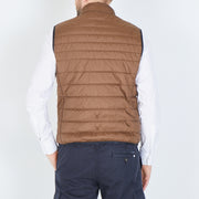 Brown sleeveless puffa jacket Gilet