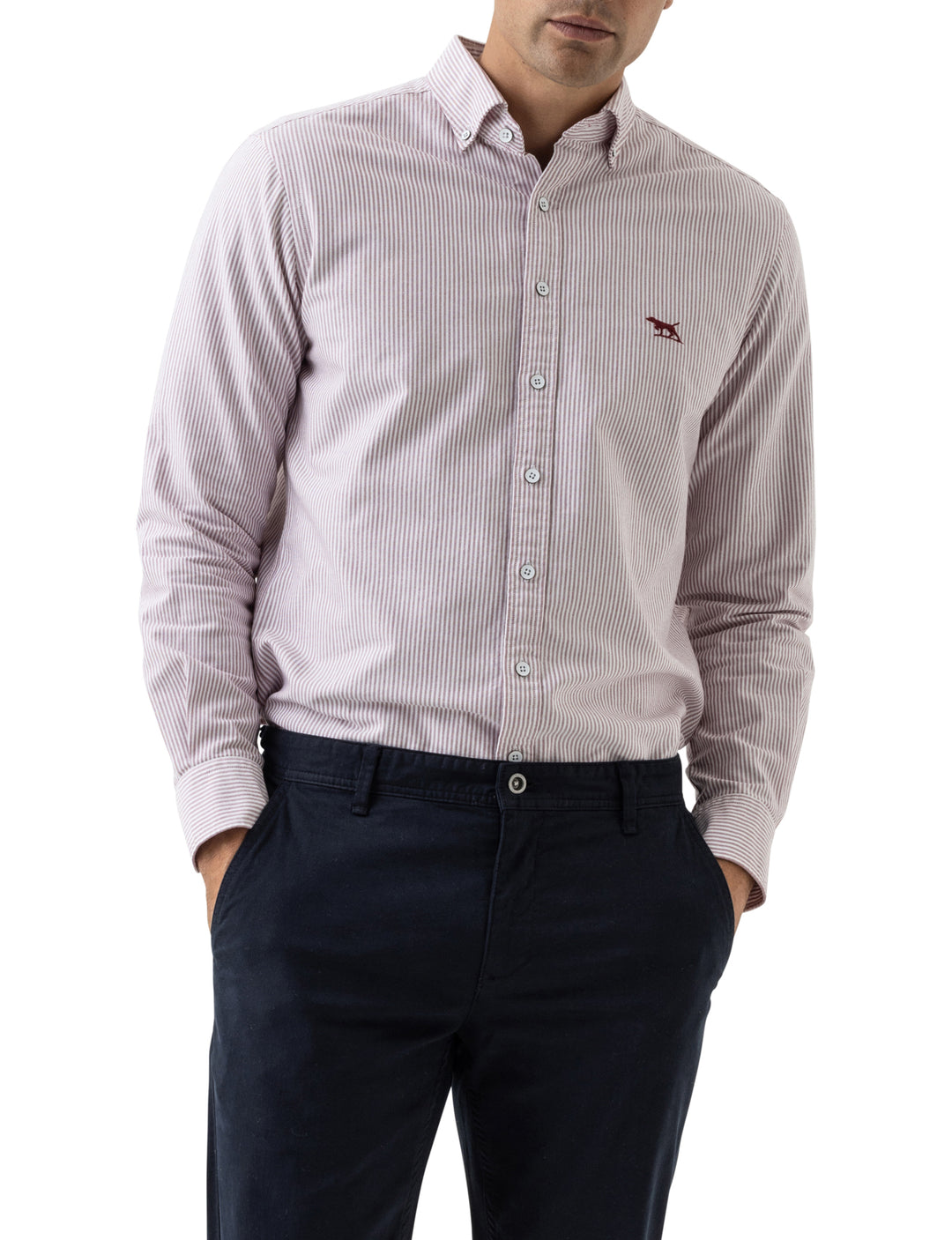 Gunn Stripe Oxford Sports Fit Shirt Port