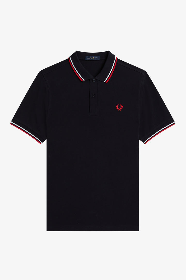 Navy twin tipped Polo Shirt