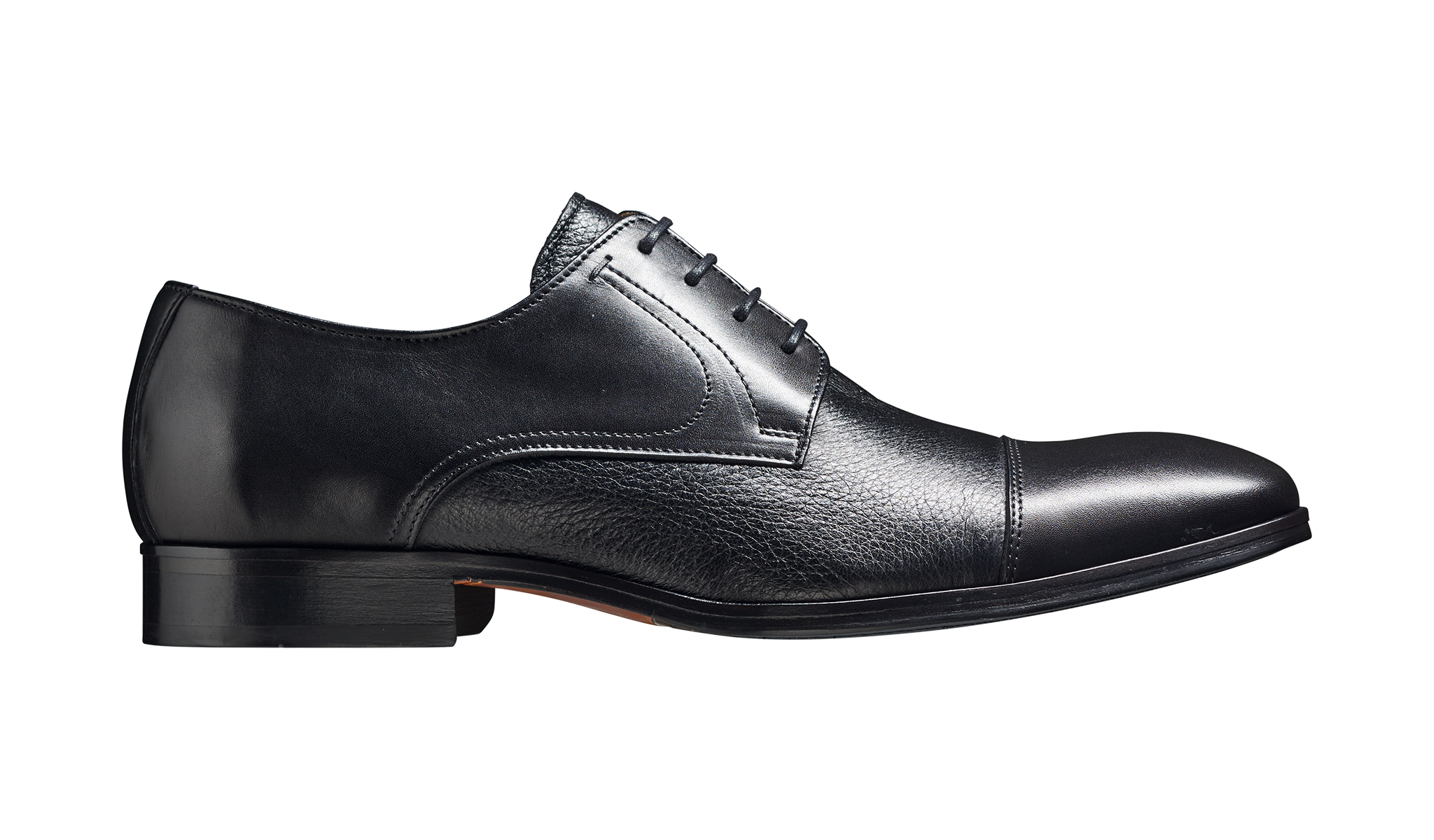 Barker Southwold Black Calf / Deerskin Toe Cap Derby Shoe