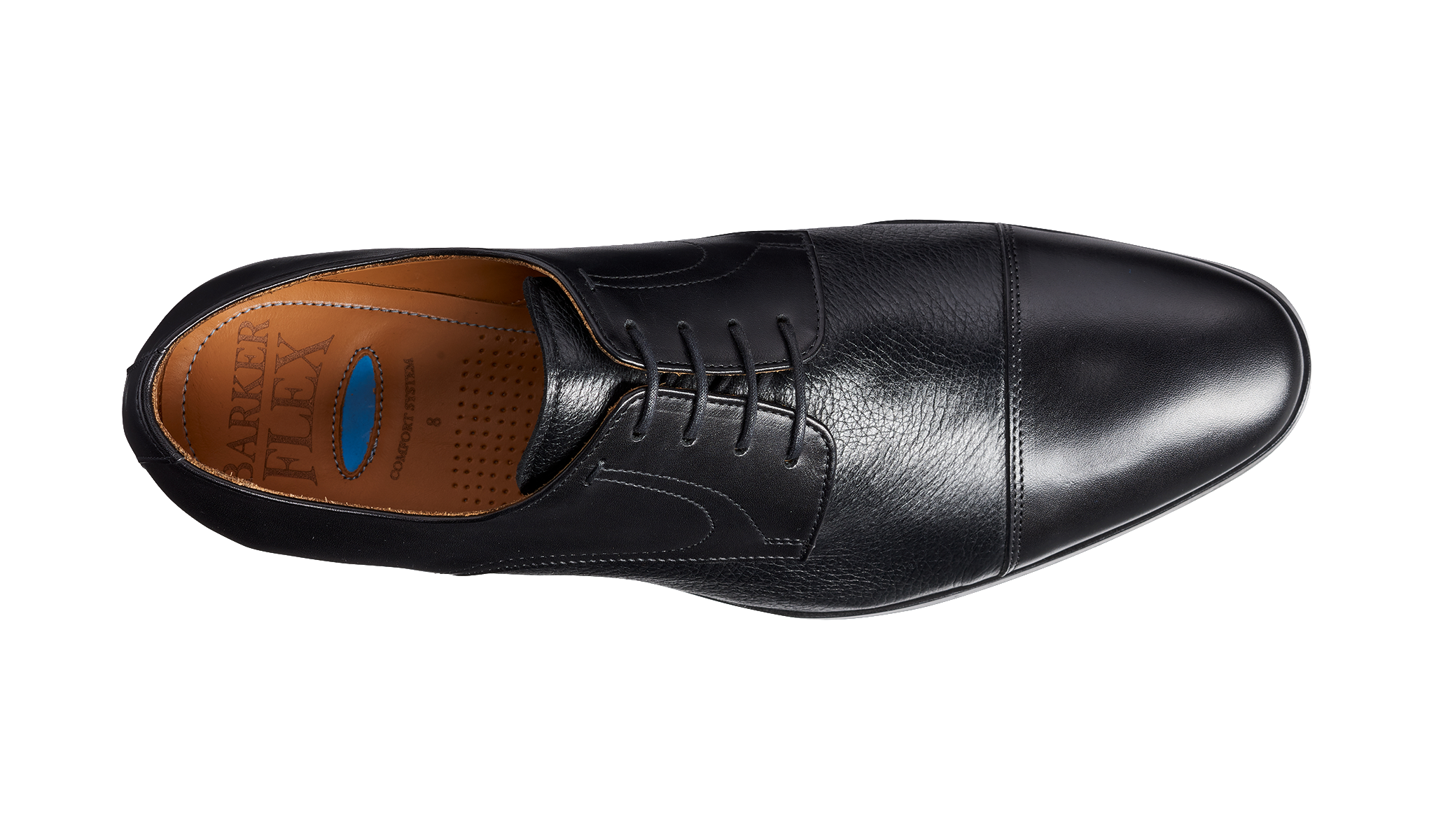 Barker Southwold Black Calf / Deerskin Toe Cap Derby Shoe